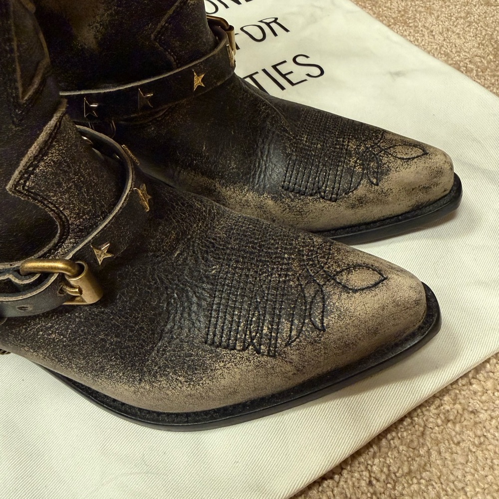 Like New Ladies Size 38 (8) Golden Gooden Wish Star Harness Short Cowboy Boot - Picture 9 of 10